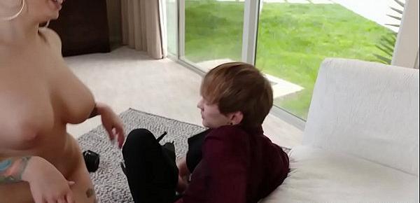  Stepson gets dominated by his hot sexy stepmom